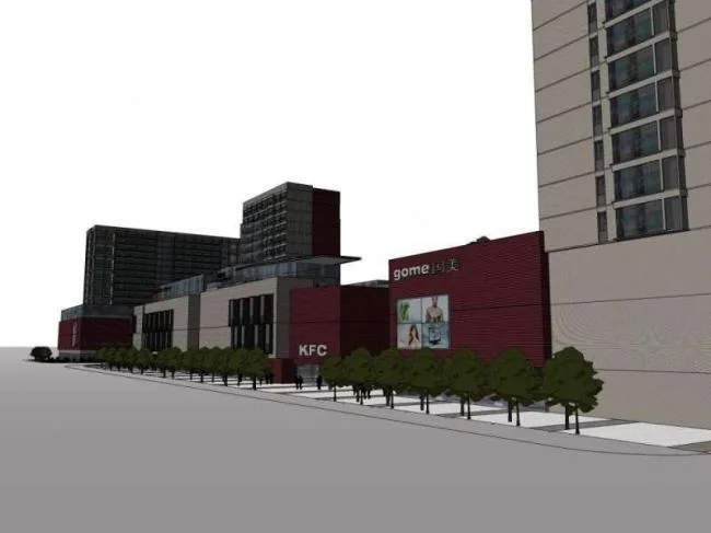 Sketchup Complex Model | Multi story High rise Complex, Commercial Street, Shopping Center, Residential, Office, Modern Style