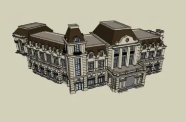 SketchUp Business Model: Multi-Story French Classical Style Business Club-BIM WORLD