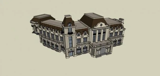 SketchUp Business Model: Multi-Story French Classical Style Business Club