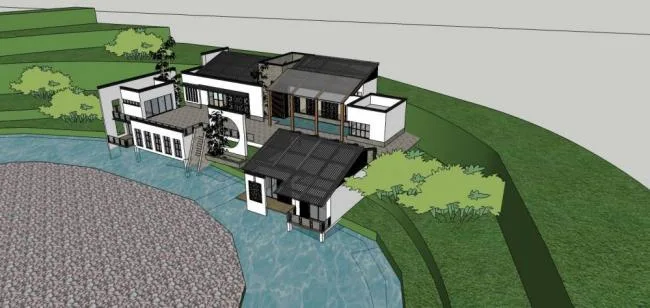 Sketchup Business Model | Multi story clubhouse, commercial building, Chinese style