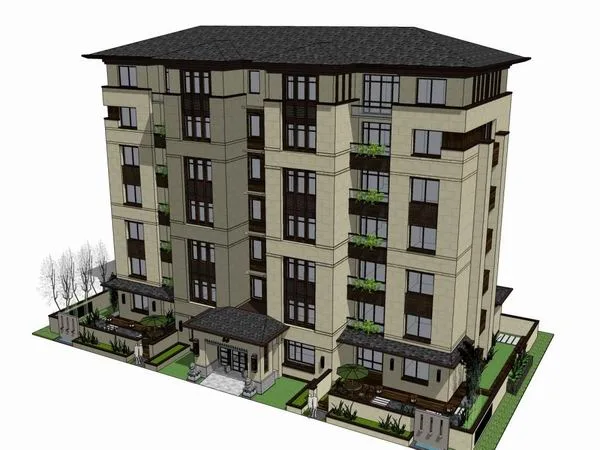 Sketchup Residential Model | Multi story Residence, Classical Style