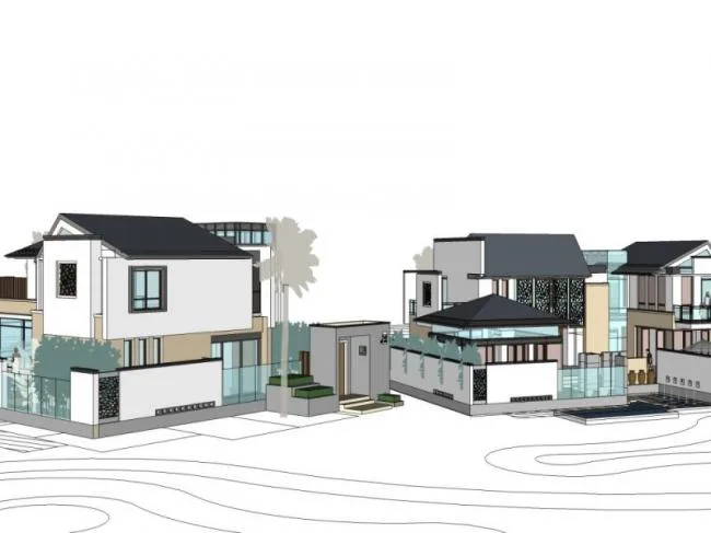Sketchup Villa Model | Solo Villa, Modern Style
