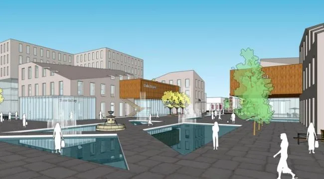 Sketchup Business Model | Multi story Commercial Street, Modern Style