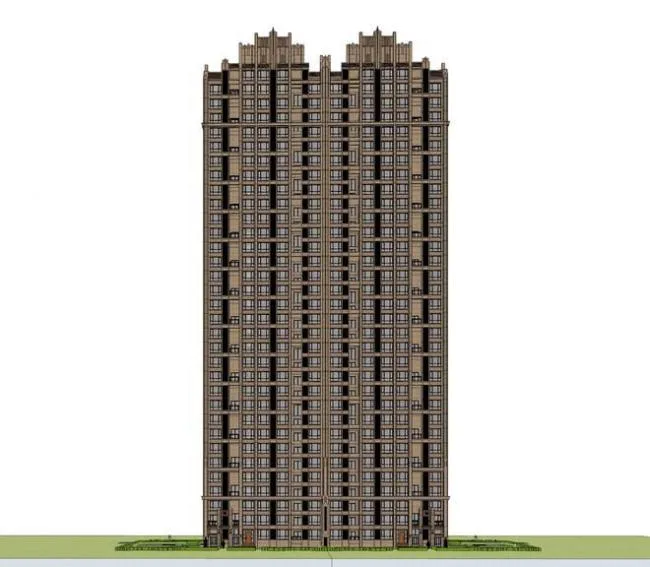 Sketchup Residential Model | High rise Residential Buildings, Residential Buildings, Classical Style, ArtDeco Style