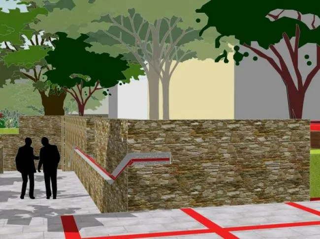 Sketchup Landscape Model | Square Landscape, Modern Style