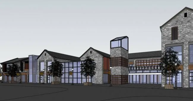 Sketchup Business Model | Multi story riverside commercial street, ancient architecture, Chinese style