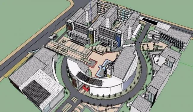 Sketchup School Model | Multi-story High School, Campus Educational Architecture, Modern Style