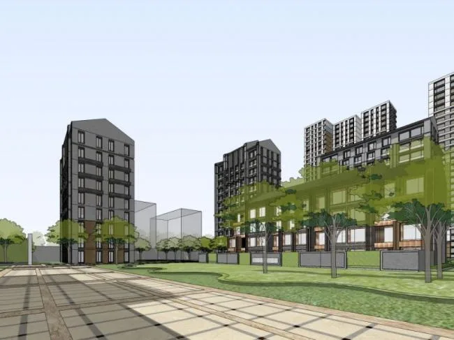 Modern High-Rise Residential Building Model in SketchUp