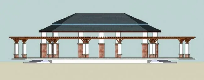 Sketchup Sketch Model | Landscape Pavilions with Flower Shelves, Pavilions, Sketches