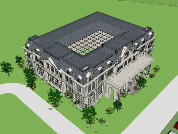 Sketchup Residential Model | Multi story Sales Office, French Classical Style
