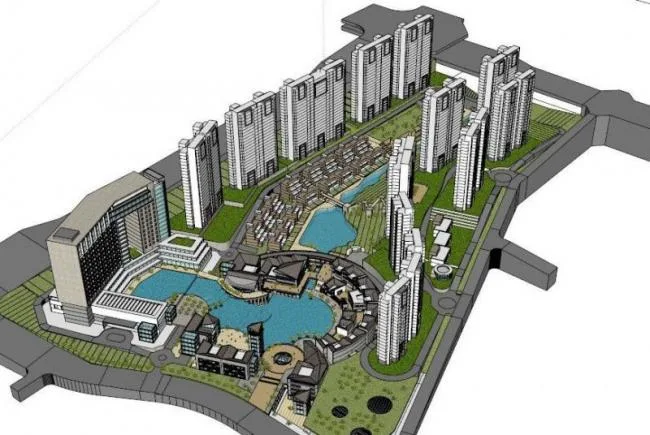Sketchup Villa Model | Large Commercial Residential Square Model