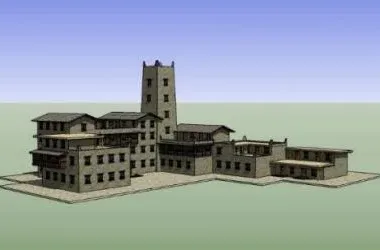 Modern Multi-Story Hotel Model in SketchUp-BIM WORLD
