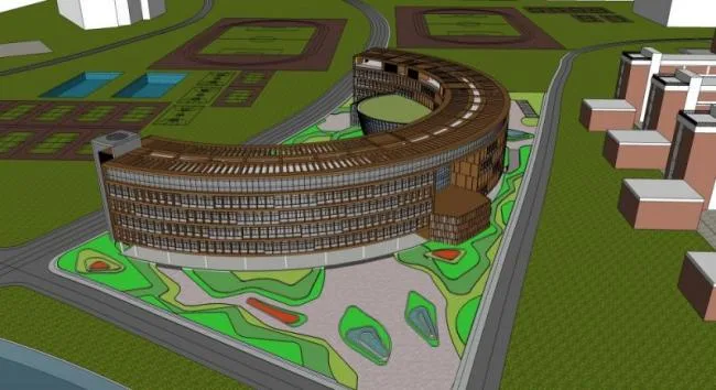 Sketchup School Model | Multi story School, Campus Educational Architecture, Modern Style