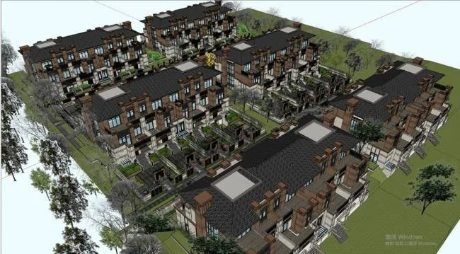 Classical Style Villa and Townhouse Models in SketchUp