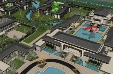 Multi-Story Sanatorium SketchUp Model | New Chinese Style Medical Facility-BIM WORLD
