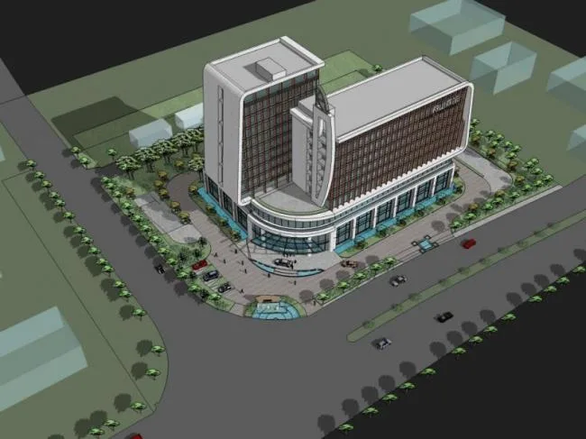 Sketchup Hotel Model | High rise Hotel, Modern Style
