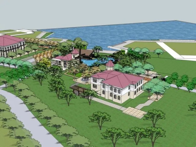 Sketchup Landscape Model | Villa Landscape, Classical Style