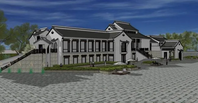 Sketchup Hotel Model | Multi story Hotel, Chinese Style