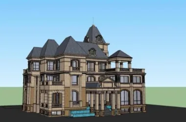 French Classical Style Solo Villa Model in SketchUp-BIM WORLD