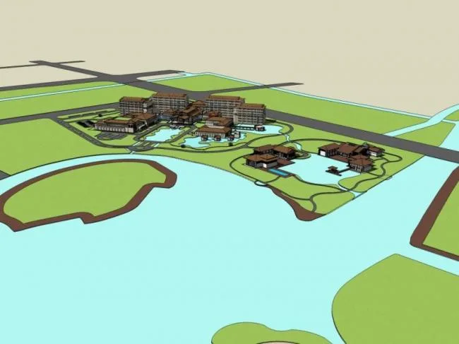 Sketchup Business Model | Multi story Commercial Club, Chinese Style