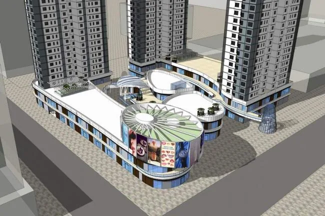 Sketchup Residential Model | High rise Residential Buildings, Commercial Skirts, Modern Style, Residential Buildings