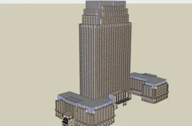 Classical Style High-Rise Hotel Model in SketchUp-BIM WORLD
