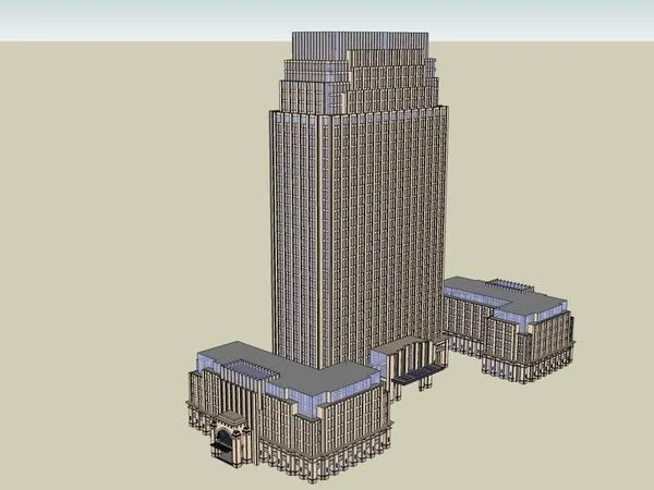Sketchup Hotel Model | High rise Hotel, Classical Style