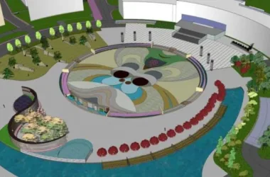 Modern Office Square Landscape Design | SketchUp Model-BIM WORLD
