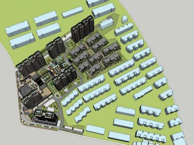 Sketchup Residential Model | Multi story Residential Complex, Modern Style