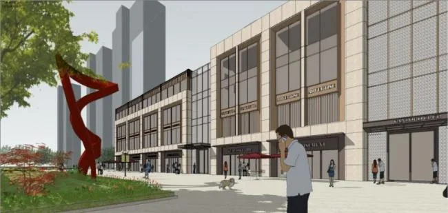 Sketchup Business Model | Multi story commercial building, modern style