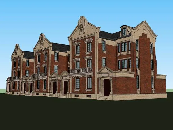 Sketchup Villa Model | Townhouse, Classical Style
