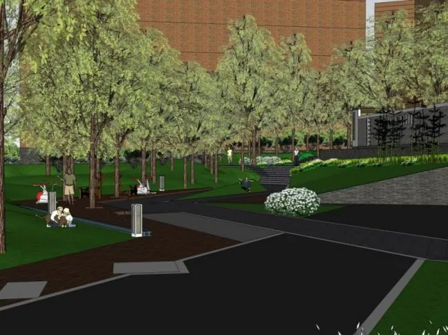 Sketchup Landscape Model | Community Landscape, Residential Landscape, Modern Style