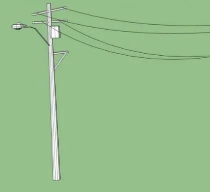Sketchup Material Model | Electric Pole Landscape Material Component