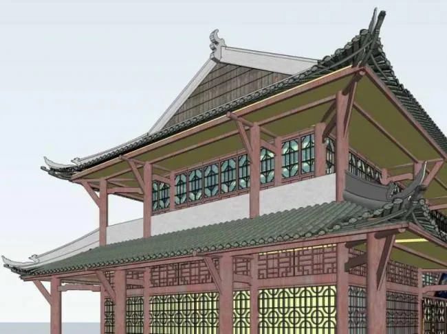 Sketchup Ancient Architecture Model | Multi story San Su Temple Yunyu Building, Chinese Style, Ancient Architecture