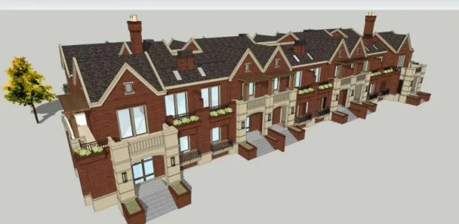 Sketchup Villa Model | Multi row Villa, Modern Style