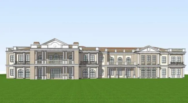 Sketchup Villa Model | Solo Villa, Multi story Clubhouse, French, Classical Style