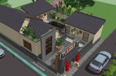SketchUp Residential Design: Multi-Story Chinese-Style Homestay-BIM WORLD