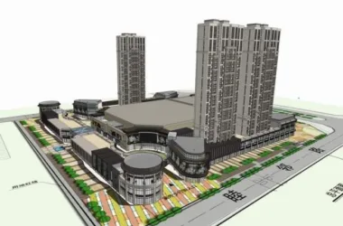 SketchUp Complex Model: Neoclassical High-Rise Residential with Ground Floor Commercial Spaces-BIM WORLD