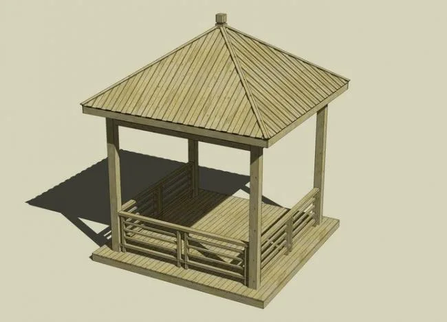 Sketchup Sketch Model | Pavilion, Sketch, Landscape, Leisure Wooden Pavilion