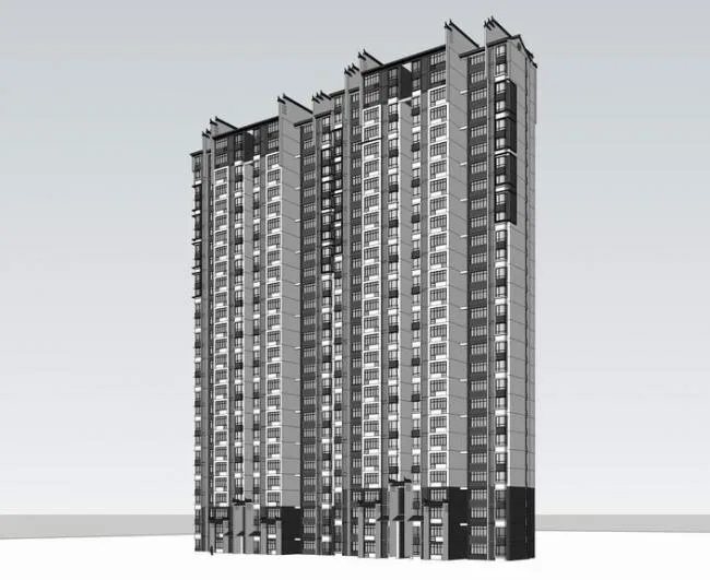 Sketchup Residential Model | High rise Residential Buildings, New Chinese Style, Residential Buildings