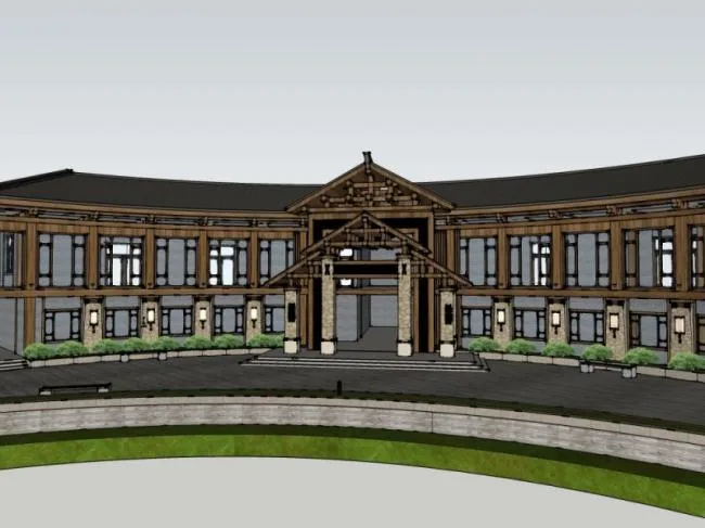 Sketchup Hotel Model | Hotel, Chinese Style