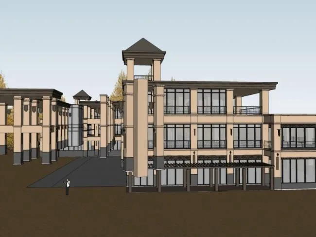 Sketchup Business Model | Multi story Commercial Street, European Style