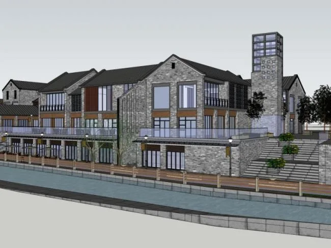 Sketchup Business Model | Multi story Commercial Street, Modern Chinese Style