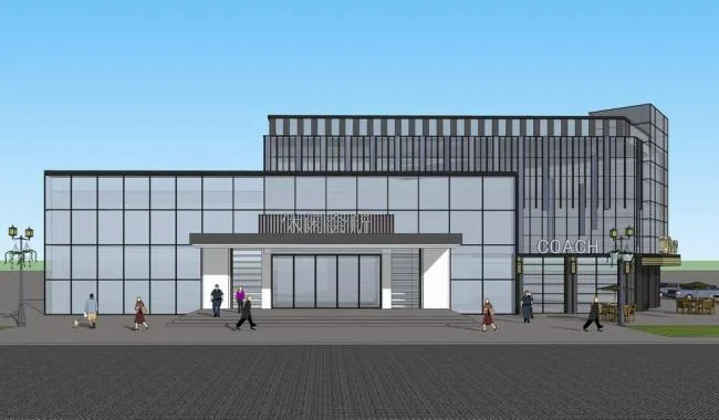 Sketchup Business Model | Multi story Leisure Club, Facade Design, Corner Commercial Club, Modern Style