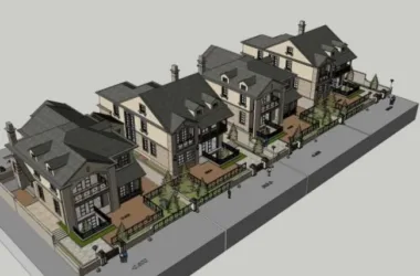 European Classical Multi-Row Villa Model in SketchUp-BIM WORLD