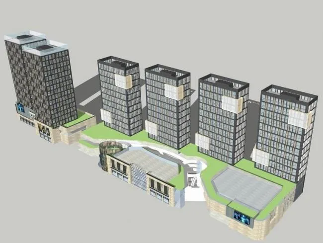 Modern High-Rise Apartment Residential Model in SketchUp