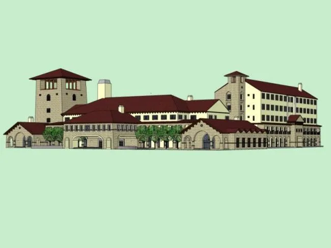 Sketchup Office Model | Athlete Reception Center, Multi story, Modern Style