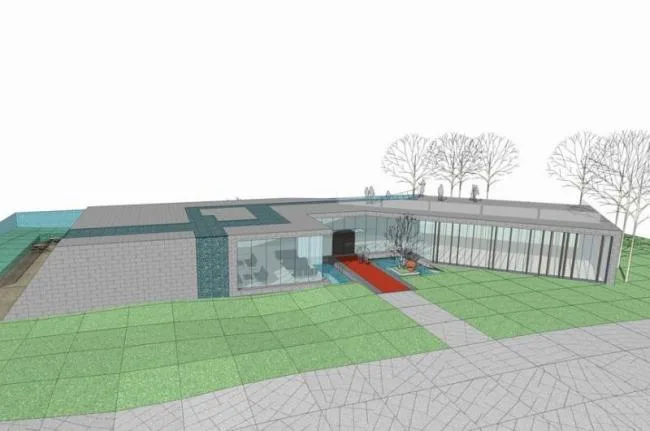 SketchUp Business Model: Modern Multi-Story Commercial Building for Hangzhou Poly Sales Office