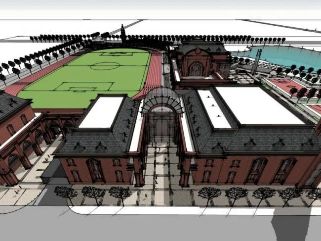 Sketchup Villa Model | Multi story Sports Center, Classical Style