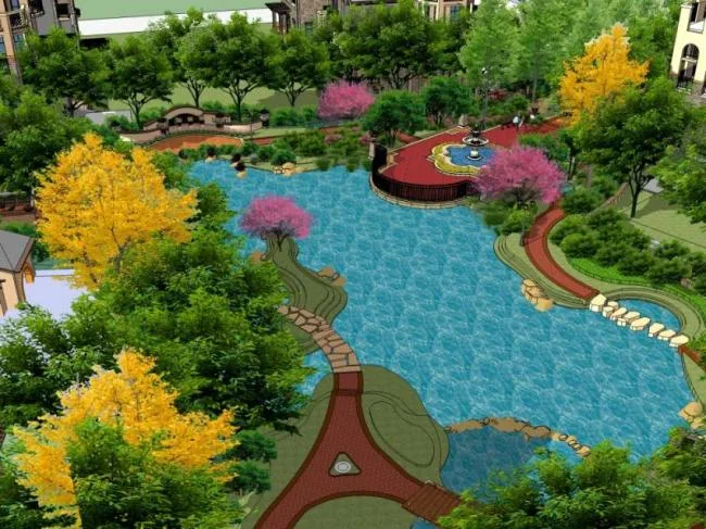 Sketchup Landscape Model | Villa Landscape, Residential Landscape, Classical Style
